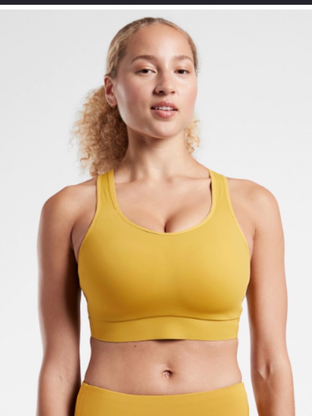 Athleta Scoop-Neck Sports Bra - Mustard
